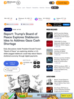 Report: Trump's Board of Peace Explores Stablecoin Idea to Address Gaza Cash Shortage – News Bytes Bitcoin News