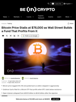 Bitcoin Price Hits $76,000 Wall as Goldman Files New ETF