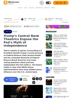 Trump’s Central Bank Theatrics Expose the Fed’s Myth of Independence – Op-Ed Bitcoin News