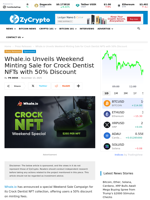 Whale.io Unveils Weekend Minting Sale for Crock Dentist NFTs with 50% Discount