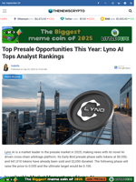 Top Presale Opportunities This Year: Lyno AI Tops Analyst Rankings