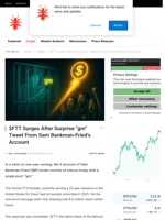 $FTT Surges After Surprise “gm” Tweet From Sam Bankman-Fried’s Account - NullTX
