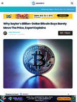 Why Saylor’s Billion-Dollar Bitcoin Buys Barely Move Price: Expert
