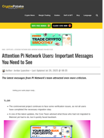 Attention Pi Network Users: Important Messages You Need to See