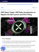XRP News Today: XRP Rally Accelerates on Ripple’s RLUSD Launch and OCC Filing