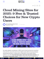 Cloud Mining Sites for 2025: 9 Free & Trusted Choices for New Crypto Users