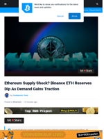 Ethereum Supply Shock? Binance ETH Reserves Dip As Demand Gains Traction | Bitcoinist.com