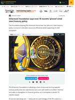 Ethereum Foundation rolls out new treasury policy