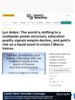 Lyn Alden: The world is shifting to a multipolar power structure, education quality signals empire decline, and gold's role as a liquid asset in crises | Macro Voices