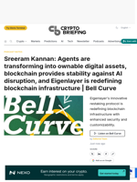 Sreeram Kannan: Agents are transforming into ownable digital assets, blockchain provides stability against AI disruption, and Eigenlayer is redefining blockchain infrastructure | Bell Curve