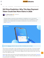 SUI Price Prediction: Why This New Payment Token Could See More Gains in 2026