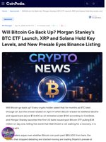 Will Bitcoin Go Back Up? Morgan Stanley’s BTC ETF Launch, XRP and Solana Hold Key Levels, and New Presale Eyes Binance Listing