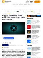 Ripple Partners With BNY to Serve as RLUSD Custodian – Crypto News Bitcoin News