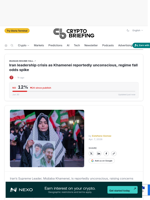 Iran leadership crisis as Khamenei reportedly unconscious, regime fall odds spike