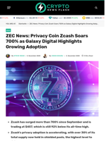 ZEC News: Privacy Coin Zcash Soars 700% as Galaxy Digital Highlights Growing Adoption - Crypto News Flash