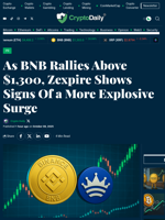 As BNB Rallies Above $1,300, Zexpire Shows Signs Of a More
Explosive Surge