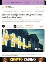 Ethereum leverage crashes 91%, yet ETH price holds firm - Here’s why - AMBCrypto