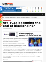 Are TGEs becoming the end of blockchains? - The Crypto News Wire