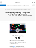 Analyst Predicts How High XRP Could Go as Its Epic Final Leg Approaches