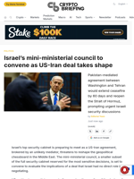 Israel's mini-ministerial council to convene as US-Iran deal takes shape