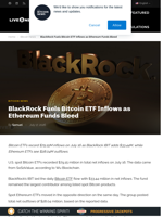 BlackRock Drives Bitcoin ETF Inflows as ETH Slides