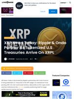 XRP News Today: Ripple & Ondo Partner As Tokenized U.S Treasuries Arrive On XRPL | Live Bitcoin News