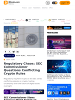 Regulatory Chaos: SEC Commissioner Questions Conflicting Crypto Rules – Regulation Bitcoin News