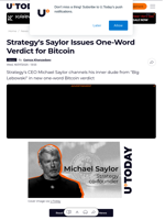Strategy's Saylor Issues One-Word Verdict for Bitcoin