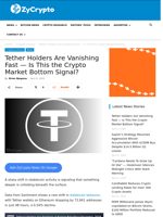 Tether Holders Are Vanishing Fast — Is This the Crypto Market Bottom Signal? ⋆ ZyCrypto
