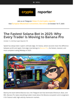 The Fastest Solana Bot in 2025: Why Every Trader Is Moving to Banana Pro