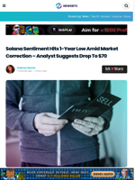 Solana Sentiment Hits 1-Year Low, Analyst Suggests Drop To $70