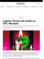 Lighter Points Hit $100 on OTC Markets - 