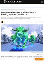 Mantle (MNT) Rallies — Here’s What’s Fueling Investor Confidence - DailyCoin