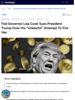 Fed Governor Lisa Cook Sues President Trump Over His “Unlawful” Attempt To Fire Her