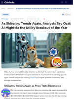 As Shiba Inu Trends Again, Analysts Say Ozak AI Might Be the Utility Breakout of the Year