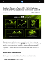 Oddin.ai Closes a Record Q1 2025: Explosive Growth and Unprecedented Community Support - Visionary Financial