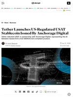 Tether Launches US-Regulated USAT Stablecoin Issued By Anchorage Digital - Decrypt