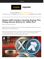 Ripple (XRP) Holders Quickly Buying This Cheap Altcoin Before its 1000x Run