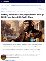 Staking Rewards Collapse—But FXGuys Still Pays 20% Passive Income from Trading Volume