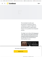 Australia's ASIC Wants to Appeal Court's Decision on Block Earner's Access Product