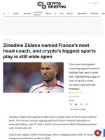 Zinedine Zidane named France's next head coach, and crypto's biggest sports play is still wide open