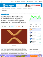 XRP Whales Move Nearly $300 Million as Ripple's RLUSD Stablecoin Triggers Massive Accumulation Wave ⋆ ZyCrypto