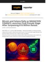 Bitcoin and Solana Rally as MAGACOIN FINANCE Launches Final Presale Stage After Surpassing $16 Million Raised