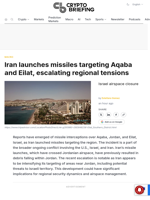 Iran launches missiles targeting Aqaba and Eilat, escalating regional tensions