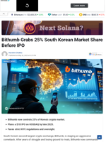 Bithumb Grabs 25% South Korean Market Share Before IPO - TheNewsCrypto