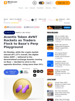 Avantis Token AVNT Rockets as Traders Flock to Base’s Perp Playground – Markets and Prices Bitcoin News