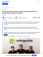 CoinGecko Enhances Leadership with Key Executive Appointments