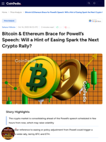 Bitcoin & Ethereum Brace for Powell’s Speech: Will a Hint of Easing Spark the Next Crypto Rally?