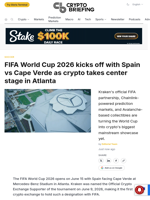 FIFA World Cup 2026 kicks off with Spain vs Cape Verde as crypto takes center stage in Atlanta