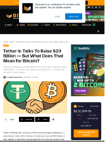 Tether Seeks $500 Billion Valuation, Wants To Raise $20B